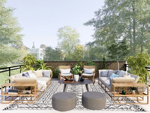 SAFAVIEH Tulum Collection Area Rug - 8' x 10', Ivory & Black, Moroccan Boho Distressed Design, Non-Shedding & Easy Care, Ideal for High Traffic Areas in Living Room, Bedroom (TUL268D) in Scandinavian Modern Patio