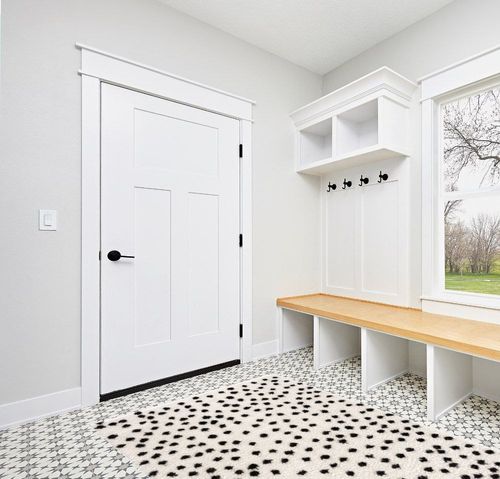 Hauteloom Tilos Dalmatian Living Room Bedroom Nursery Shag Area Rug - Shaggy Carpet - Dot Pattern - High Plush Pile - Black, White - 5'3" x 7' in White Modern Entryway