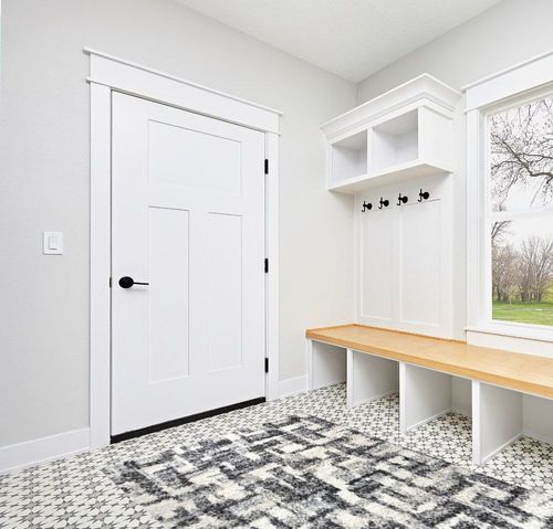 Gertmenian Indoor Modern Plush and Non-Shedding Shaggy Carpet for Foyer Living Room Kitchen Entryway Bedroom Area Rug, 5x7 Standard, Abstract Gray Cream Geometric in White Modern Entryway