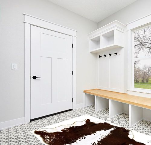 Genuine Cowhide Rug Hereford Black White Animal Skin Leather Cowhide Rug Real Cowskin Area Rug (Design 3, 5x6) in White Modern Entryway