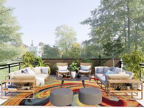 Home Dynamix Adja Modern Area Rug, Splash (7'10" x 10'2") in Scandinavian Modern Patio