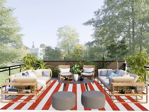 Addison Rugs Chantille ACN528 Red 8' x 10 Indoor Outdoor Area Rug, Stain Resistant, Machine Washable, Non Shedding, Bedroom, Living Room, Dining Room, Kitchen Rug in Scandinavian Modern Patio
