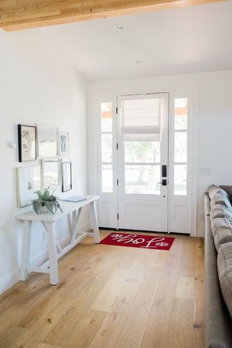 SKL Home By Saturday Knight Ltd. Winter Greetings Rug, Red in White Scandinavian Entryway