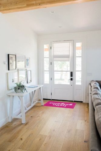 Nymphia Pink Bathroom Rugs Hello Gorgeous Bath Mat for Bathroom Non Slip Soft Microfiber Cute Bath Rug Preppy Bathroom Decor, 20x32 Inch, Hot Pink in White Scandinavian Entryway