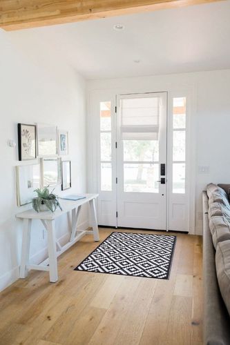 Aztec - Black & White   Porch in White Scandinavian Entryway