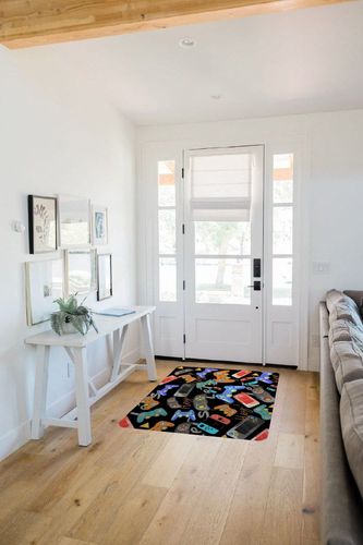 Video Game Rugs Carpets Gameing for Kids Teen Boy Room Bedroom, Colorful Gaming Floor Mats Area Rug for Living Room Gaming Chair Mat Hardwood, 59"*39" Area Rugs Carpet for Gamer Boys in White Scandinavian Entryway