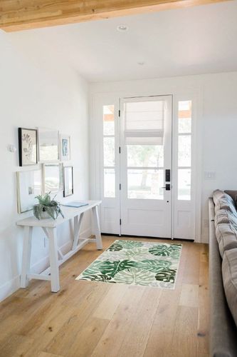 Wonnitar Monstera 3x5 Washable Rug,Sage Green Leaf Area Rugs for Bedroom,Non-Slip Living Room Throw Rug Entry Mat,Low Pile Jungle Faux Wool Indoor Carpet for Kitchen Bathroom Office in White Scandinavian Entryway