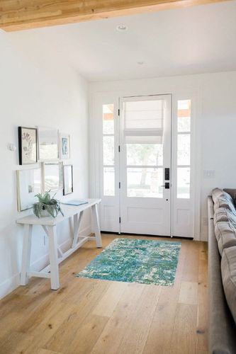 Wambaw Abstract Green/Turquoise/Cream Area Rug 17 Stories Rug Size: Rectangle 3' x 5' in White Scandinavian Entryway