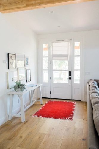RUGSREAL Christmas Snowflake Area Rug Red Boho Area Rug Non-Slip Indoor Floor Carpet Washable Xmas Decorative Throw Rug Small Merry Christmas Rug for Bedroom Living Room Kitchen Nursery, Red 3' x 5' in White Scandinavian Entryway