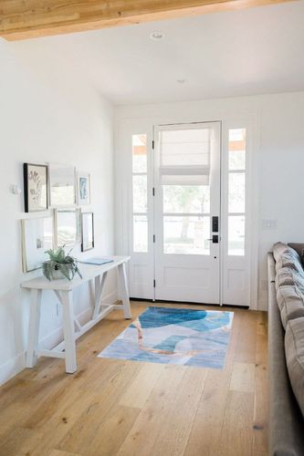 Safavieh Tacoma Collection Accent Rug - 3' x 5', Blue & Gold, Mid-Century Modern, Non-Shedding & Easy Care, Machine Washable Ideal for High Traffic Areas in Foyer, Living Room, Bedroom (TAC836M) in White Scandinavian Entryway