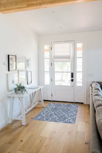 JONATHAN Y SMB128C-3 Carwa Tribal Diamond Trellis Indoor Outdoor Area Rug Bohemian Rustic Easy Cleaning Bedroom Kitchen Backyard Patio Non Shedding, 3 X 5, Blue/Ivory (JSMB128-C3) in White Scandinavian Entryway