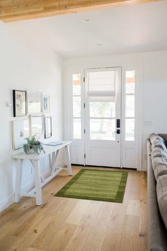 Unique Loom Del Mar Collection Area Rug - Abigail (3' 3" x 5' 3" Rectangle, Light Green/ Ivory) in White Scandinavian Entryway