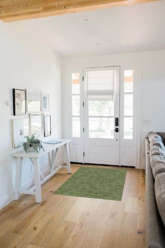 Brumlow MILLS Entwined Simple Floral Home Indoor Area Rug with Colorful Print Pattern, Perfect for Living Room Decor, Dining Carpet, Bedroom Mat, Entryway or Kitchen Rug, 3'4" x 5', Green in White Scandinavian Entryway