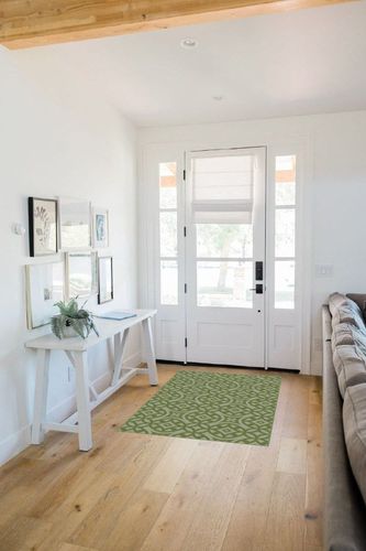 Brumlow Mills Harper Trellis Geometric Print Pattern Indoor Area Rug, Perfect for Living Room Decor, Dining, Kitchen Rug, Bedroom or Front Door Mat, 3'4" x 5', Green in White Scandinavian Entryway
