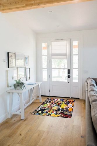 Anime Characters Area Rugs 60x39 Inches Anti-Slip Door Mat, Ultra Soft Fuzzy Outdoor/Indoor Fluffy Carpet Large Floor Rug for Bedroom Living Room Dorm Nursery Kitchen Home Decor in White Scandinavian Entryway