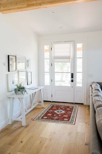 Lahome Oriental Area Rugs -3x5 Washable Rug Non-Slip Vintage Living Room Rugs Ultra-Thin Oriental Bedroom Rug Accent Floor Carpet for Entryway Kitchen Bathroom Dining Room Office (3'x5',Amber Red) in White Scandinavian Entryway