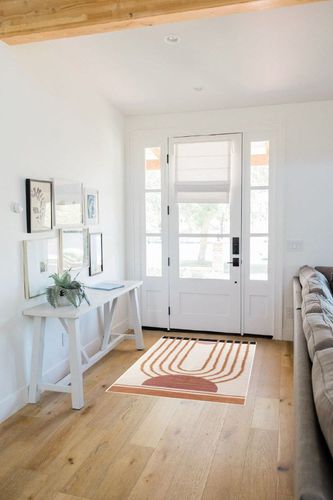 LEEVAN Washable Area Rug 3x5, Durable Bedroom Rug Handmade Entryway Rug Woven Living Room Throw Rug, Farmhouse Nursery Rug Boho Playroom Rug Soft Dining Room Rug Cute Rainbow Rug for Laundry Room in White Scandinavian Entryway
