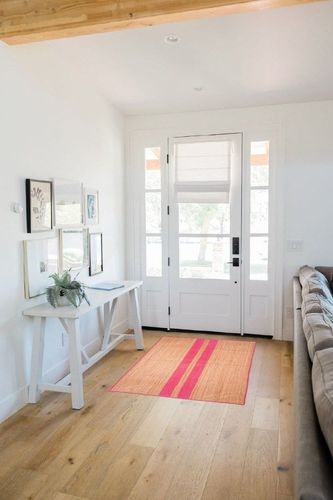 Chouhan Rugs Natural Jute Pink Lined Rug Bohemian Rug Decor Rug Handwoven Rug Custom Rug Decorative Rug in White Scandinavian Entryway