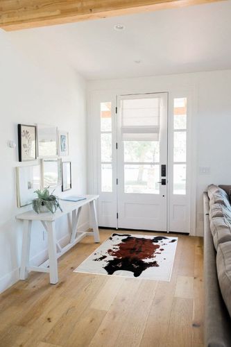 Masada Rugs, Faux Fur Cowhide Area Rug Brown Black White (3 Feet X 5 Feet) in White Scandinavian Entryway