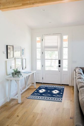 Safavieh Kilim Collection Accent Rug - 3' x 5', Navy & Ivory, Flat Weave Rustic Boho Tribal Design, Non-Shedding & Easy Care, Ideal for High Traffic Areas in Entryway, Living Room, Bedroom (KLM764N) in White Scandinavian Entryway