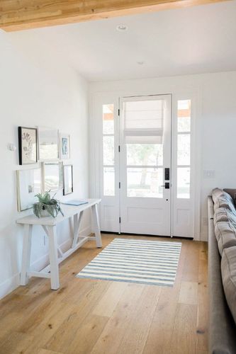 SAFAVIEH Dhurries Collection 3' x 5' Blue/Ivory DHU575B Handmade Flatweave Premium Wool Area Rug in White Scandinavian Entryway