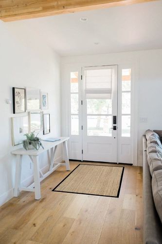 nuLOOM Elijah Farmhouse Seagrass Area Rug, 3' x 5', Black in White Scandinavian Entryway