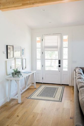 Ottomanson Machine Washable Bordered Design Non-Slip Rubberback 3x5 Traditional Area Rug for Living Room, Bedroom, Kitchen, 3'3" x 5', Light Gray in White Scandinavian Entryway