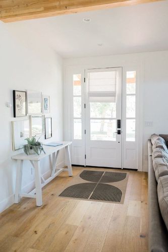 Lahome Modern Rainbow Easy Jute Rug, 3x5 Patio Rugs Washable Rugs for Entryway Farmhouse Black Area Rug, Non Slip Indoor Door Mat Contemporary Outdoor Porch Rug for Laundry Guestroom Room Decor in White Scandinavian Entryway
