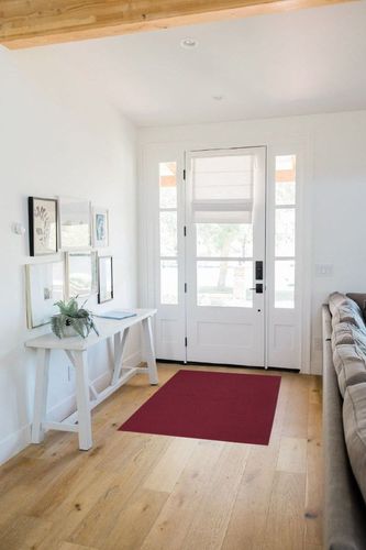 Garland Rug Town Square 3-Feet by 5-Feet Area Rug Chili Red in White Scandinavian Entryway