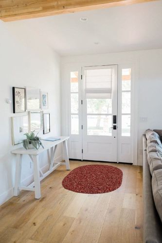 Super Area Rugs Rustic Farmhouse Living Indoor/Outdoor Reversible Braided Rug - Made in USA - Red Mix 3' X 5' Oval in White Scandinavian Entryway
