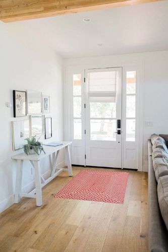 Super Area Rugs Tri-Color Cotton Farmhouse Braided Cotton Rug - Buffalo Check Red,White,Gray 3' X 5' Rectangle in White Scandinavian Entryway