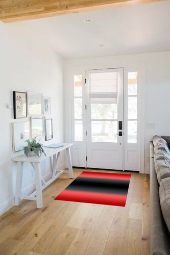 Black and Red Area Rug 3 x 5, Washable Bedroom Rug Non-Slip Kitchen Rugs Soft Floor Cover Mat for Living Room Dining Room Nursery Outdoor Carpet Ombre Color Abstract Art in White Scandinavian Entryway