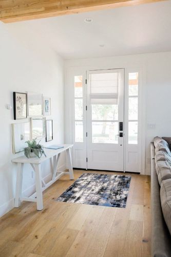 Rugshop Tralee Modern Abstract Stain Resistant Area Rug 3' 3" x 5' Blue in White Scandinavian Entryway