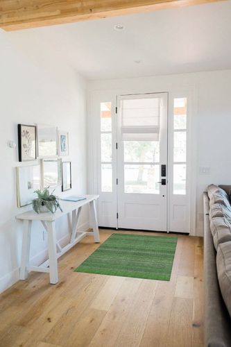 Addison Rugs Chantille ACN527 Green 3' x 5 Indoor Outdoor Area Rug, Stain Resistant, Machine Washable, Non Shedding, Bedroom, Living Room, Dining Room, Kitchen Rug in White Scandinavian Entryway