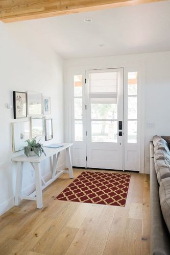 Machine Washable Trellis Design Non-Slip Rubberback 3x5 Traditional Area Rug for Living Room, Bedroom, Kitchen, 3'3 x 4'11", Red in White Scandinavian Entryway