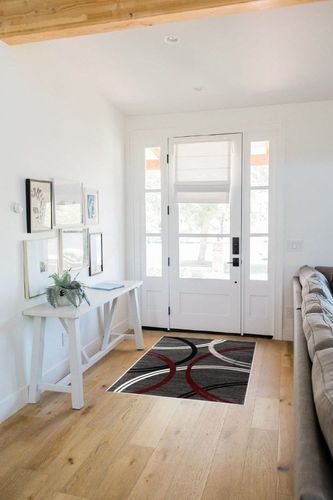 Rugshop Modern Wavy Circles Design Area Rug 3'3" x 5' Red in White Scandinavian Entryway