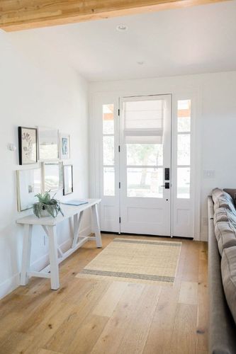 Rugs USA x Lauren Liess Meadow Striped Jute Area Rug, 3' x 5', Natural in White Scandinavian Entryway