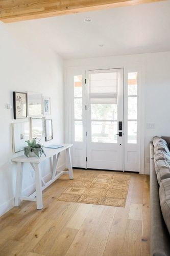 Rugs USA x Lauren Liess Juniper Tiled Jute Area Rug, 3x5, Natural in White Scandinavian Entryway