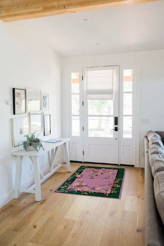 SAFAVIEH Metro Collection Area Rug - 3' x 5', Purple & Green, Floral Design, Handmade Wool, Ideal for The Living Room, Bedroom, Dining Room (MET725V-3) in White Scandinavian Entryway