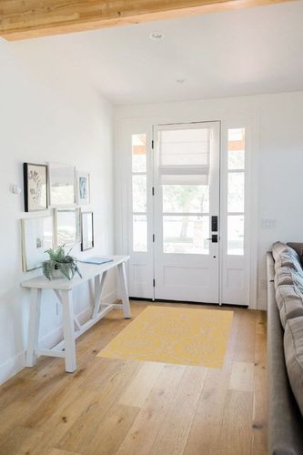 Unique Loom Outdoor Botanical Collection Area Rug - Medallion (3' 3" x 5' 3" Rectangle, Yellow/ Beige) in White Scandinavian Entryway