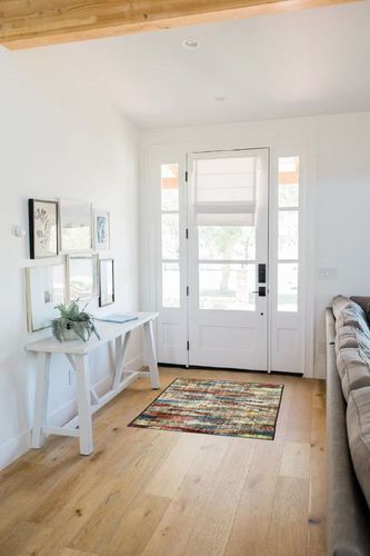 Brumlow Mills Rustic Abstract Bohemian Contemporary Colorful Print Pattern Area Rug for Living Room Decor, Dining, Kitchen , Bedroom or Entryway, 30" x 46", Earthtones in White Scandinavian Entryway