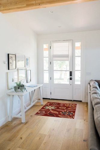 Maples Rugs Reggie Floral Kitchen Rugs Non Skid Accent Area Carpet [Made in USA], 2'6 x 3'10, Merlot in White Scandinavian Entryway