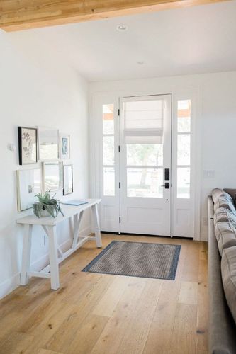 Well Woven Indoor/Outdoor 2'3" x 3'11" Woden Blue Striped & Solid Border Area Rug in White Scandinavian Entryway