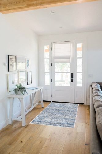 SAFAVIEH Adirondack Collection Runner Rug - 2'6" x 6', Blue & Silver, Modern Abstract Design, Non-Shedding & Easy Care, Ideal for High Traffic Areas in Living Room, Bedroom (ADR117D) in White Scandinavian Entryway