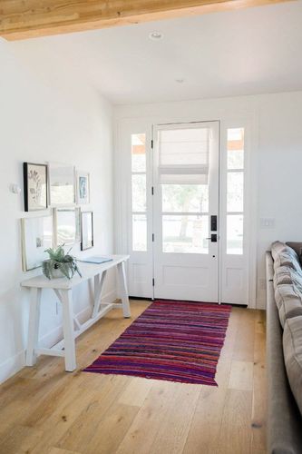 Treen Art Cotton Multi-Pink Area Rug for Living Room 6.5 x 3 Ft or 78" L x 36" W Indian Handmade Ottoman Clearance Chindi Rugs with Tassels in White Scandinavian Entryway