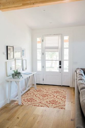 Safavieh Martha Stewart MSR4114-23112 4'0" x 5'7" Beige / Terracotta Area Rug in White Scandinavian Entryway