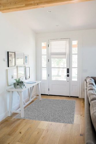 Mainstays Microfiber Plush Shag Area Rug, Gray, 47 inch x 65 inch in White Scandinavian Entryway