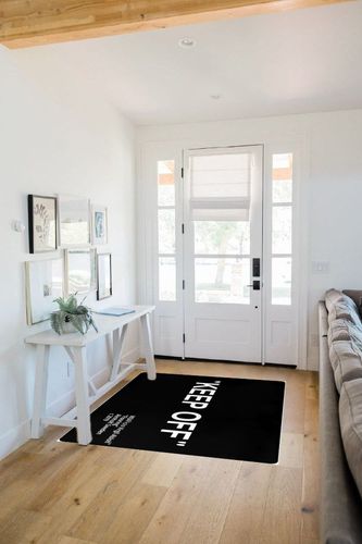 Keep Off Area Rug Black Modern Large Carpet Non-Slip Floor Mat for Living Room Bedroom Desk Wood Floor Playroom Home Decoration Rugs 4'x 5.3' in White Scandinavian Entryway