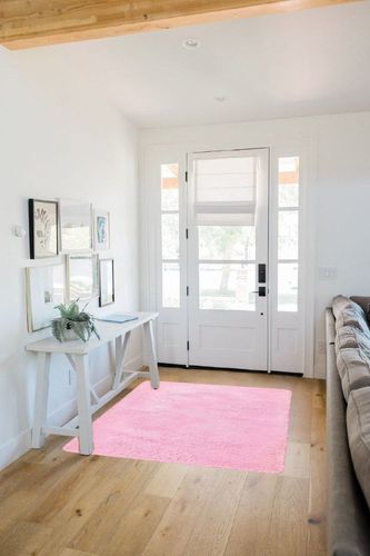 Softlife Ultra Soft Fluffy Area Rugs for Bedroom, Girls and Boys Room Kids Room Nursery Rug, 4 x 5.3 Feet Shaggy Fur Indoor Plush Modern Floor Carpet for Living Room, Pink in White Scandinavian Entryway