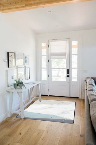Blue and White Art Area Rugs.# 63x48in, Large Size, Soft Touch Living Room Rug Bedroom Floor Mats Home Decor. in White Scandinavian Entryway